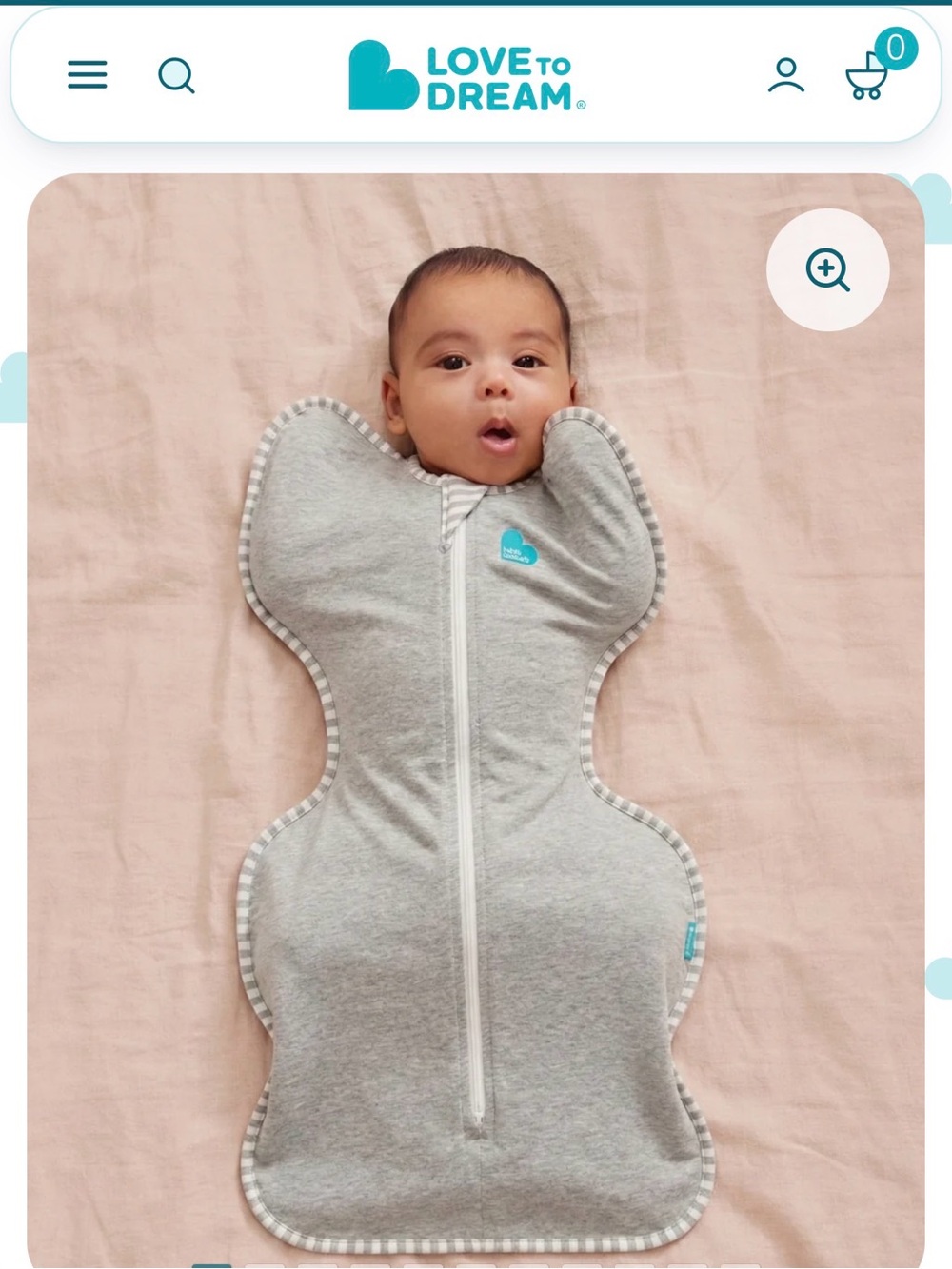 Love to Dream Grey Swaddle Sleep Sack — Cozy Stretch Fabric